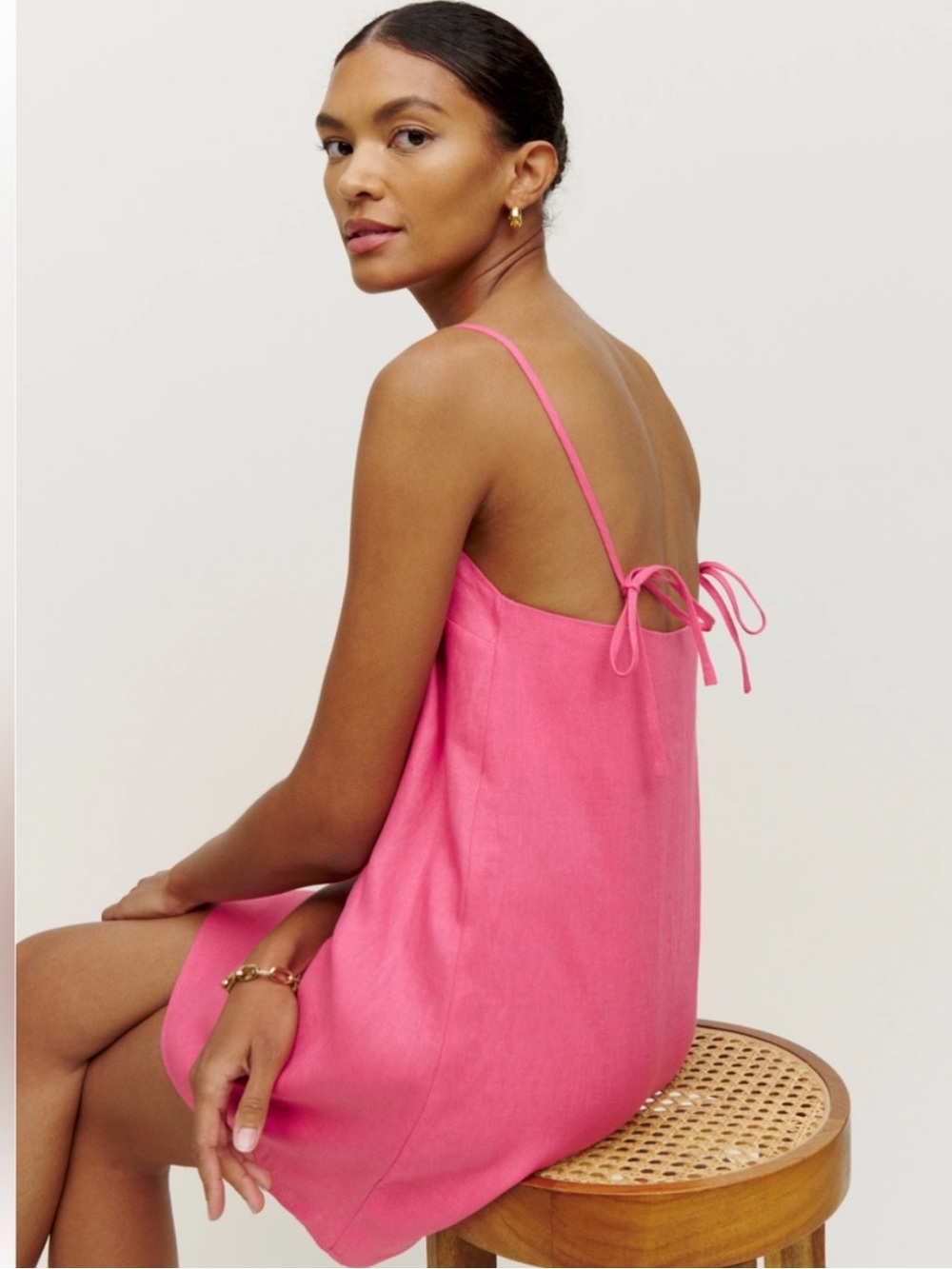 Reformation Pink Aubree Linen Mini Dress - Size Small (NWOT)